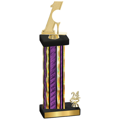 Accented Single Purple Glacier Year Golf Trophy