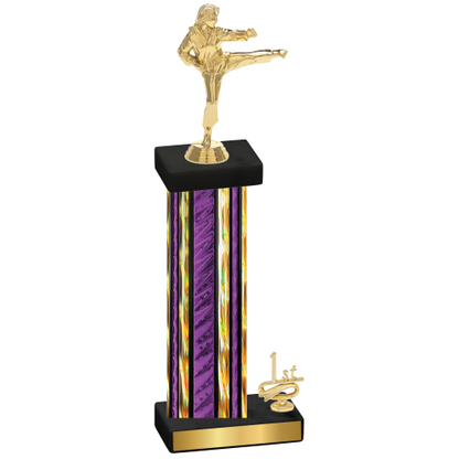 Accented Single Purple Glacier First Place Karate Trophy