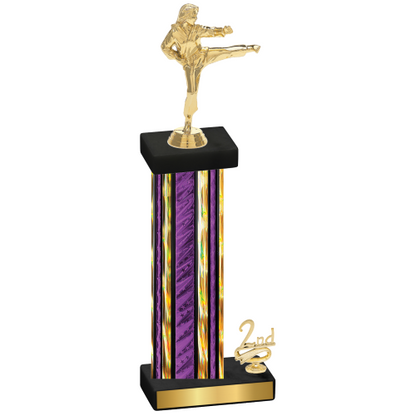 Accented Single Purple Glacier Second Place Karate Trophy