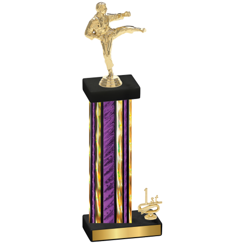 Accented Single Purple Glacier First Place Karate Trophy