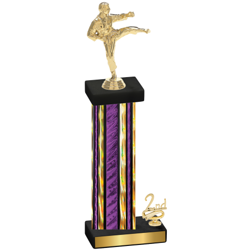 Accented Single Purple Glacier Second Place Karate Trophy