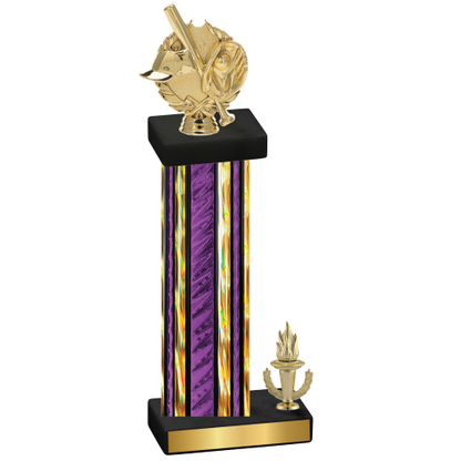 Accented Single Purple Glacier Victory Baseball Trophy