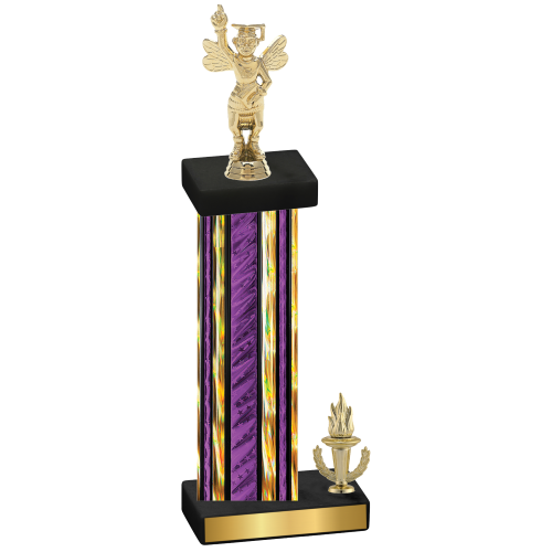 Accented Single Purple Glacier Victory Academics Trophy