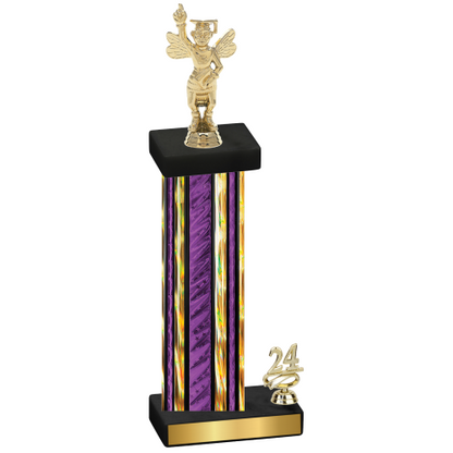 Accented Single Purple Glacier Year Academics Trophy