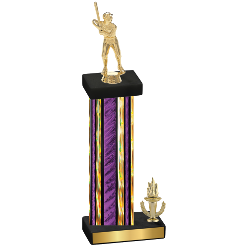 Accented Single Purple Glacier Victory Baseball Trophy