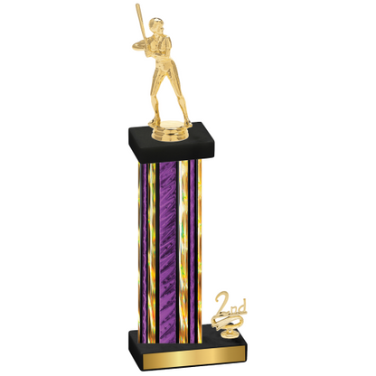 Accented Single Purple Glacier Second Place Softball Trophy