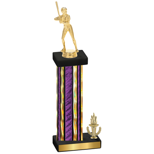 Accented Single Purple Glacier Victory Softball Trophy