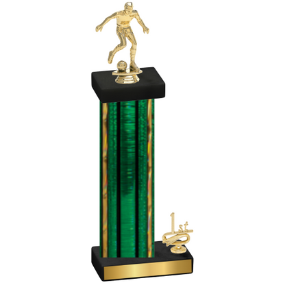 Accented Single Green Glacier First Place Soccer Trophy