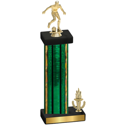 Accented Single Green Glacier Victory Soccer Trophy