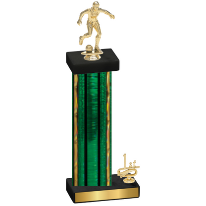 Accented Single Green Glacier First Place Soccer Trophy