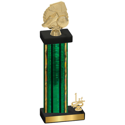 Accented Single Green Glacier First Place Soccer Trophy