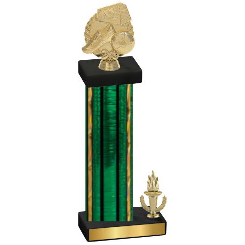 Accented Single Green Glacier Victory Soccer Trophy