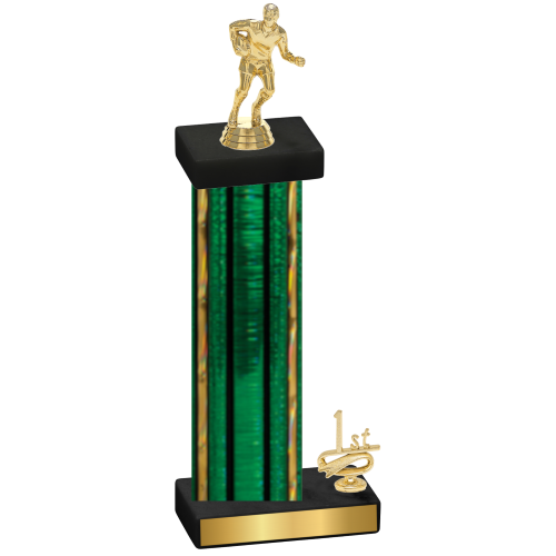 Accented Single Green Glacier First Place Rugby Trophy