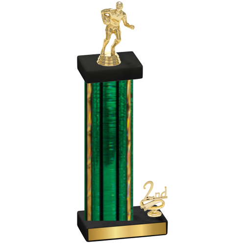 Accented Single Green Glacier Second Place Rugby Trophy