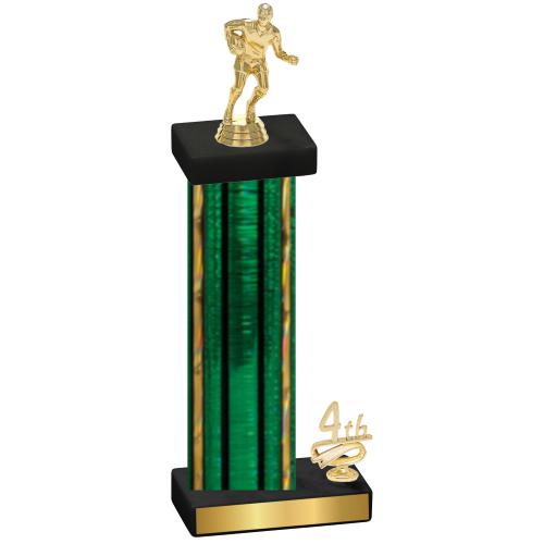 Accented Single Green Glacier Fourth Place Rugby Trophy