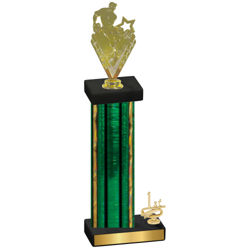 Accented Single Green Glacier First Place Rugby Trophy