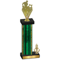 Accented Single Green Glacier Victory Rugby Trophy