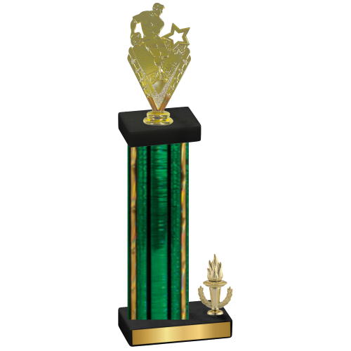 Accented Single Green Glacier Victory Rugby Trophy