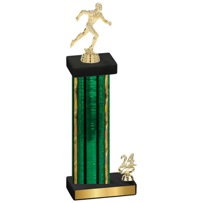 Accented Single Green Glacier Year Running Trophy