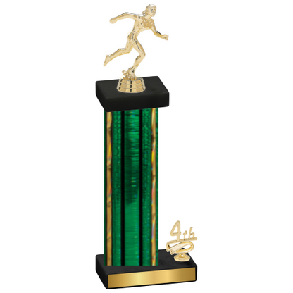 Accented Single Green Glacier Fourth Place Running Trophy