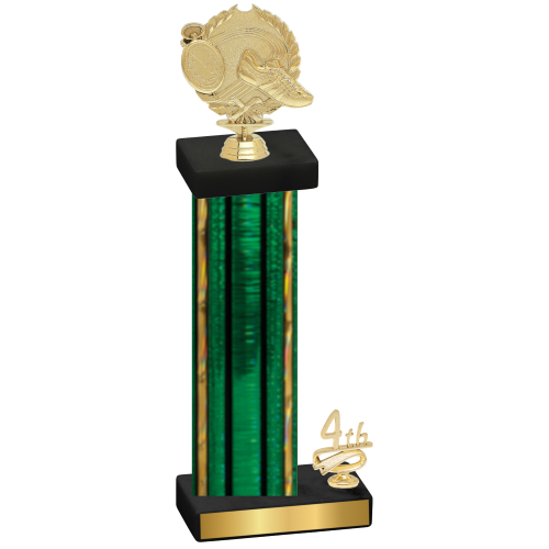 Accented Single Green Glacier Fourth Place Running Trophy