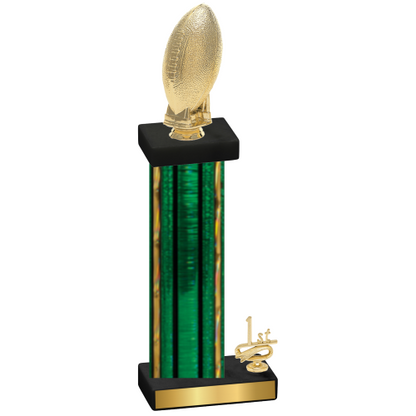 Accented Single Green Glacier First Place Football Trophy