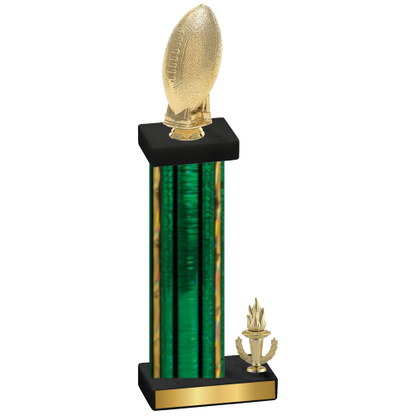 Accented Single Green Glacier Victory Football Trophy