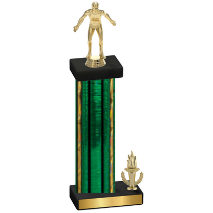 Accented Single Green Glacier Victory Wrestling Trophy