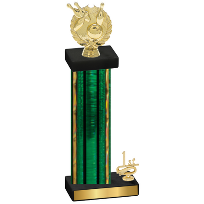 Accented Single Green Glacier First Place Bowling Trophy