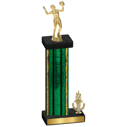 Accented Single Green Glacier Victory Volleyball Trophy