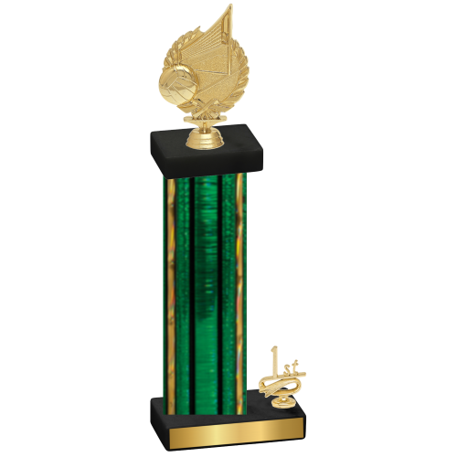 Accented Single Green Glacier First Place Volleyball Trophy