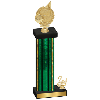 Accented Single Green Glacier Second Place Volleyball Trophy