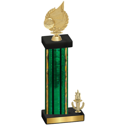 Accented Single Green Glacier Victory Volleyball Trophy