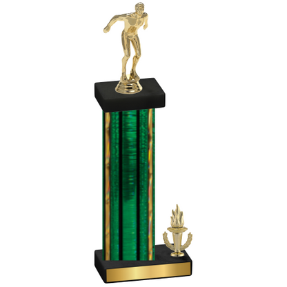 Accented Single Green Glacier Victory Swimming Trophy