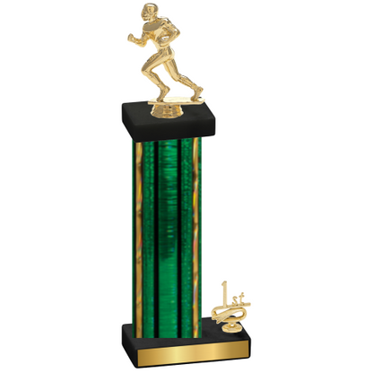 Accented Single Green Glacier First Place Football Trophy