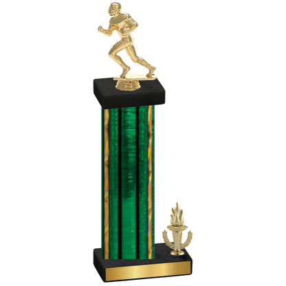 Accented Single Green Glacier Victory Football Trophy