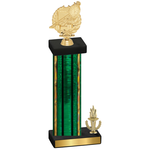 Accented Single Green Glacier Victory Swimming Trophy