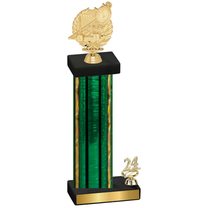 Accented Single Green Glacier Year Swimming Trophy