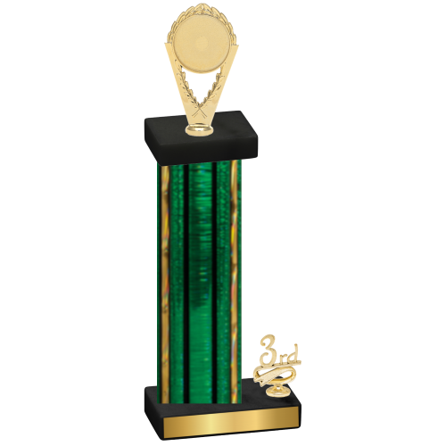 Accented Single Green Glacier Third Place Insert Trophy