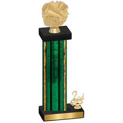 Accented Single Green Glacier Second Place Cheerleading Trophy