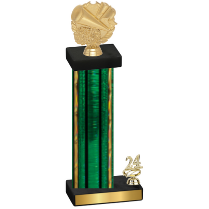 Accented Single Green Glacier Year Cheerleading Trophy