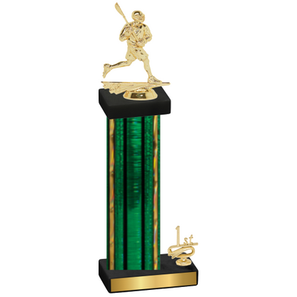 Accented Single Green Glacier First Place Lacrosse Trophy