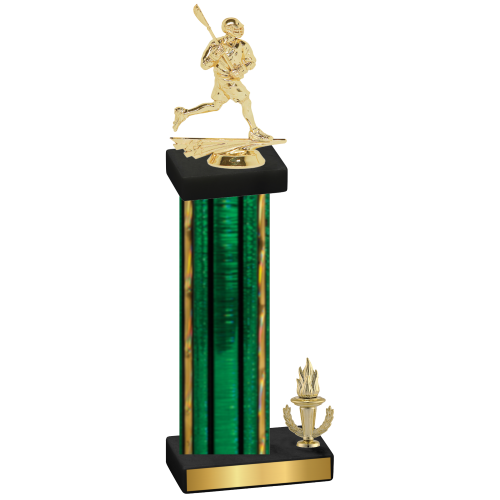 Accented Single Green Glacier Victory Lacrosse Trophy