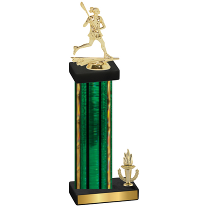 Accented Single Green Glacier Victory Lacrosse Trophy