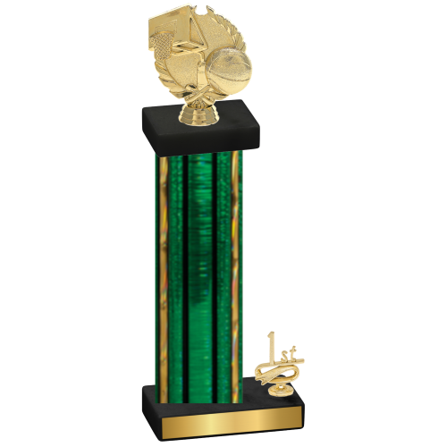 Accented Single Green Glacier First Place Basketball Trophy