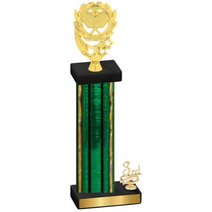 Accented Single Green Glacier Third Place Pickleball Trophy