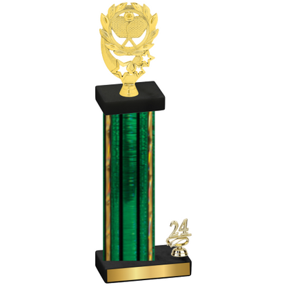 Accented Single Green Glacier Year Pickleball Trophy