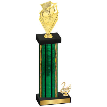 Accented Single Green Glacier Second Place Pickleball Trophy