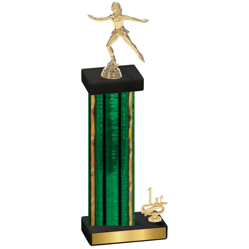 Accented Single Green Glacier First Place Skater Trophy