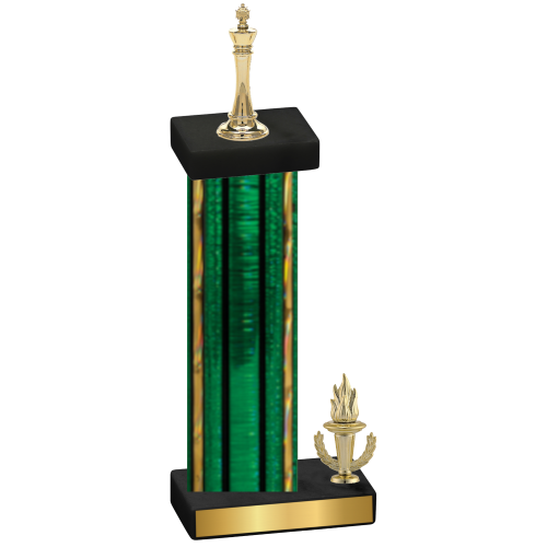 Accented Single Green Glacier Victory Chess Trophy